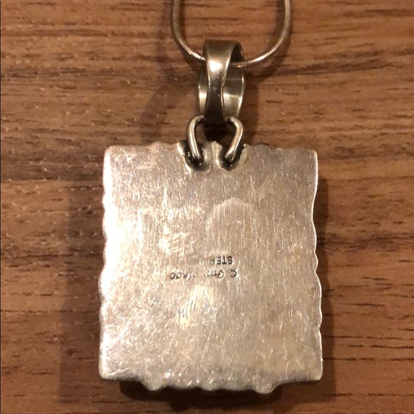 Artisan made jet/obsidian sterling silver necklace - Picture 2 of 5